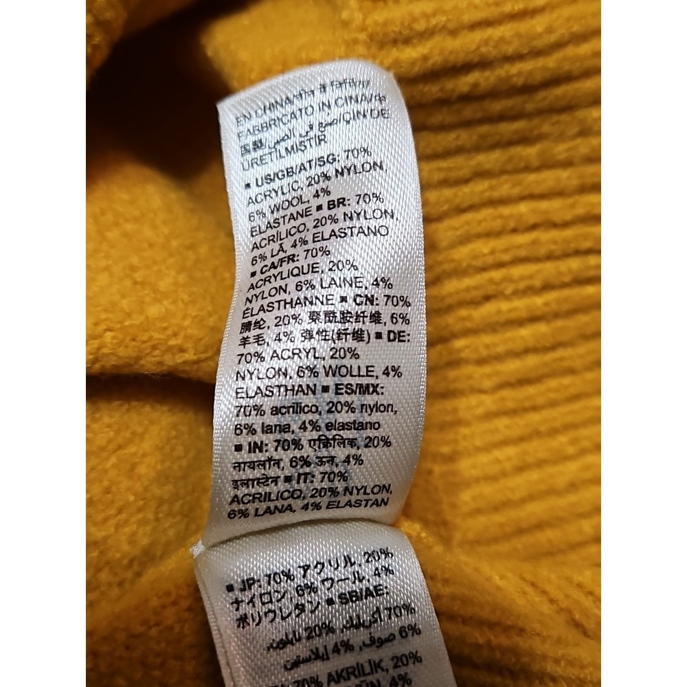 Goodthreads Women Medium Long Ruffle Sleeve Knit Sweater In Yellow - Picture 10 of 11